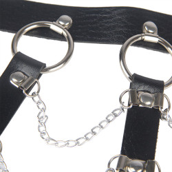 Subblime - Harnais Poitrine Chaîne S En Cuir Noir Taille Unique